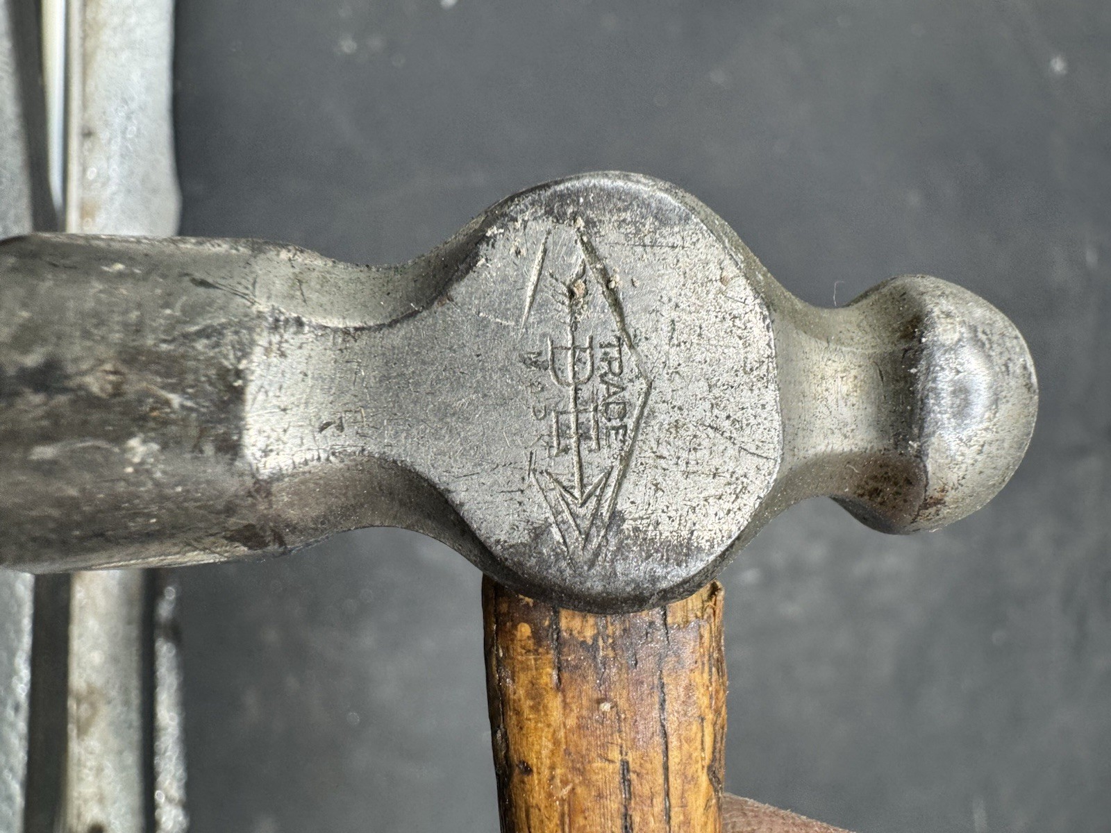 Small Antique Ball Pein Hammer Branded DE
