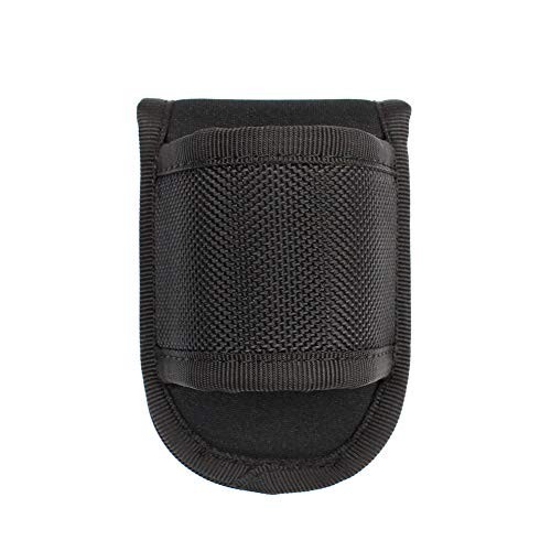 Open Top Compact Light Pouch for Duty Belt, D Cell Flashlight Black