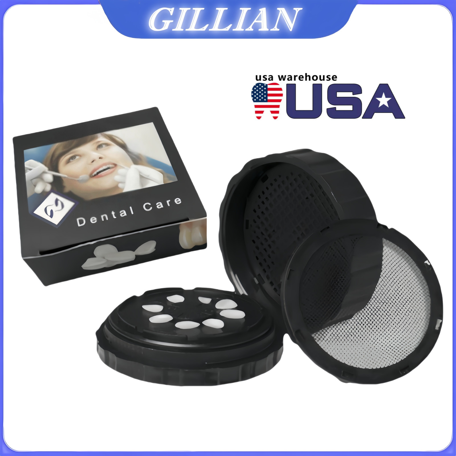 Veneer Pretreatment Patch Tooth Box Dental Veneers Denture Round Storage Box