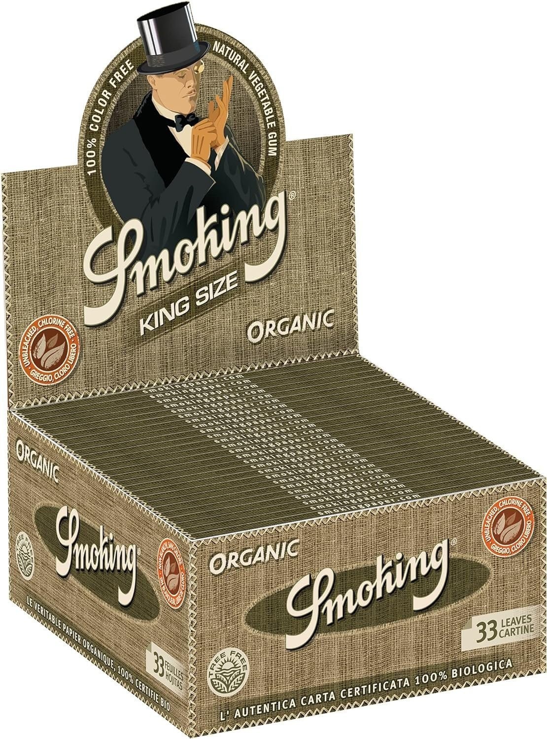 Smoking Brand Organic Rolling Papers King Size - Full Box