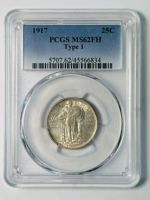 1917 P Standing Liberty Quarter PCGS MS-62 FH Type 1 FULL HEAD