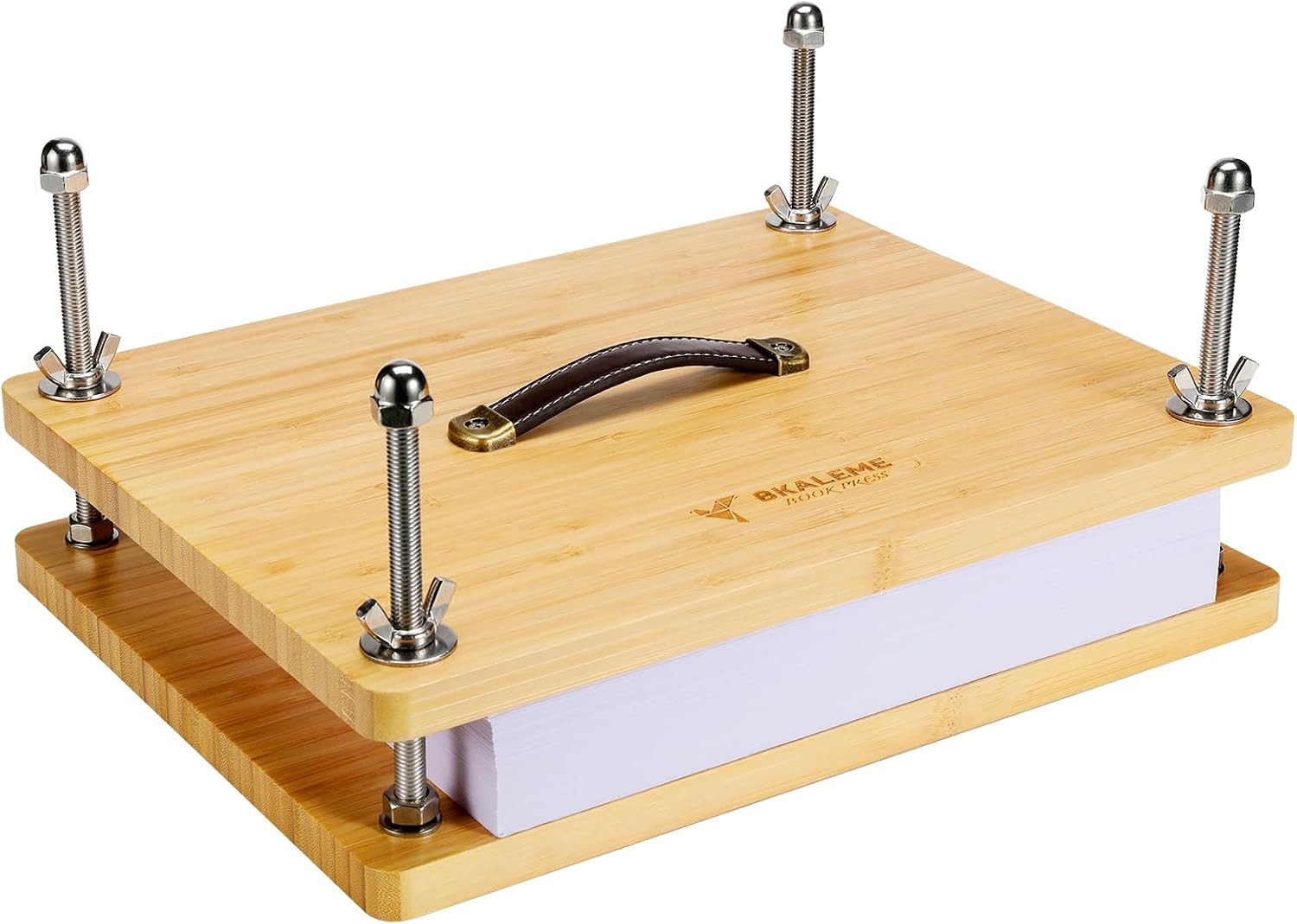 Book Press - 14.7X11.4 Large Size, Sustainable Wood Bookbinding Press, Portable