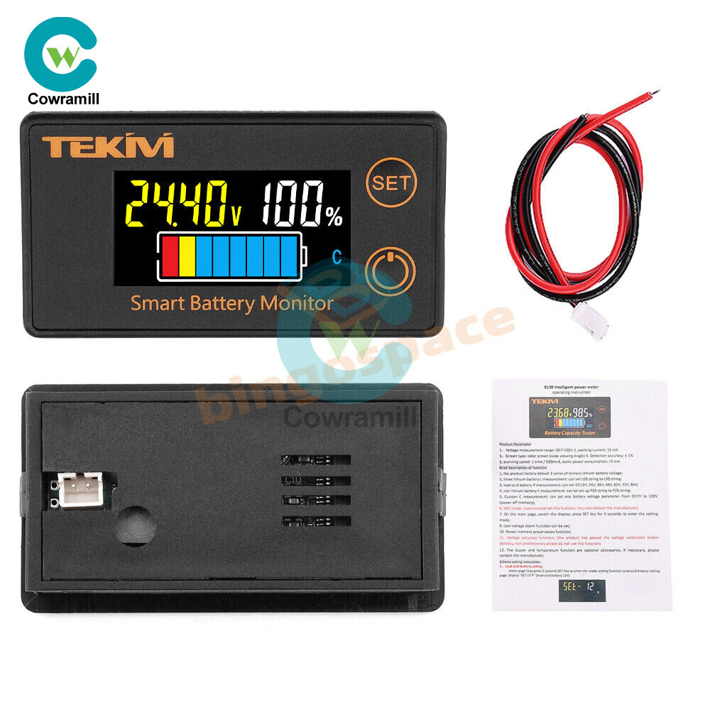 Intelligent Digital Voltage Tester Battery Capacity Indicator Voltmeter DC7-100V