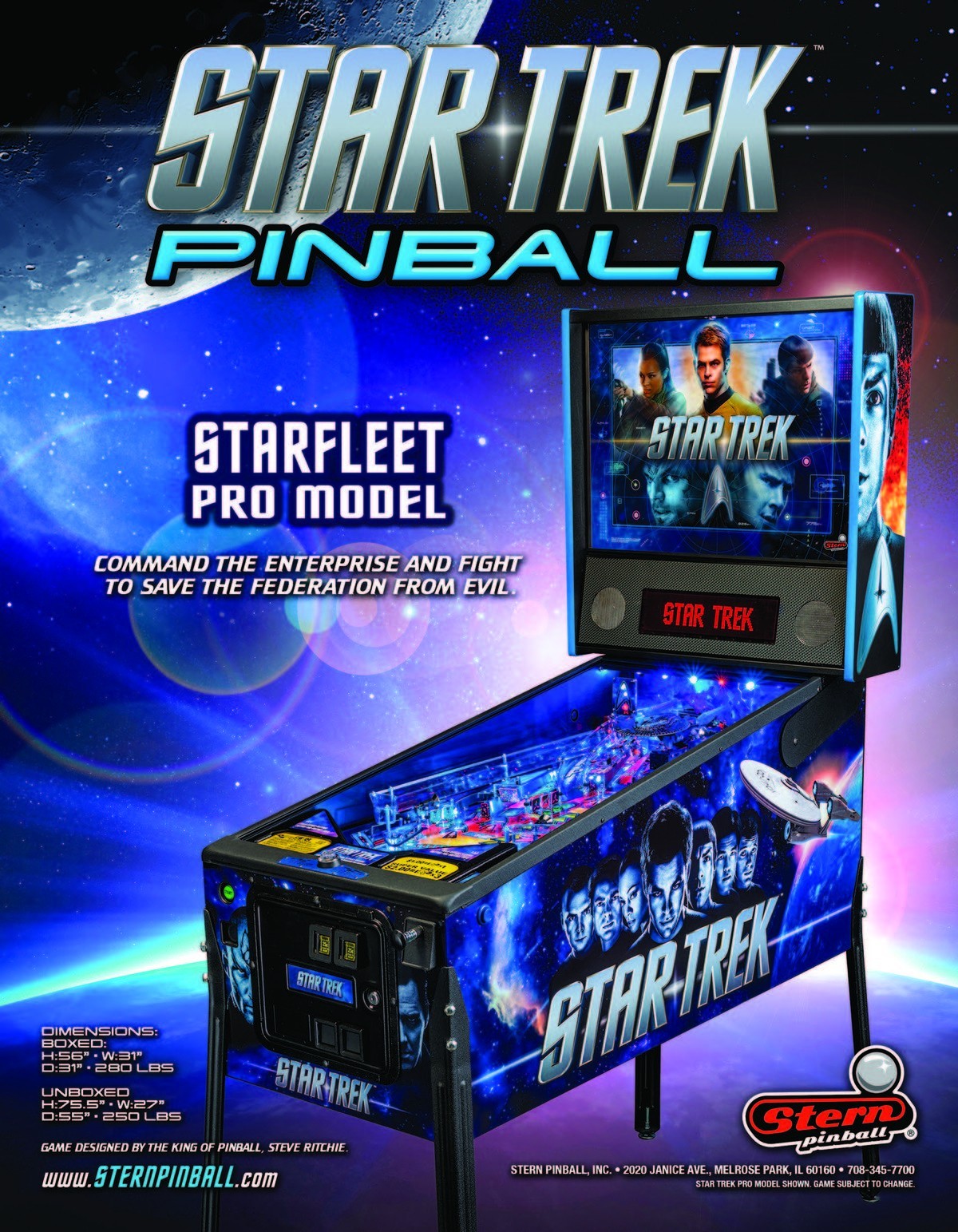 Stern Star Trek  Pinball Machine Pro