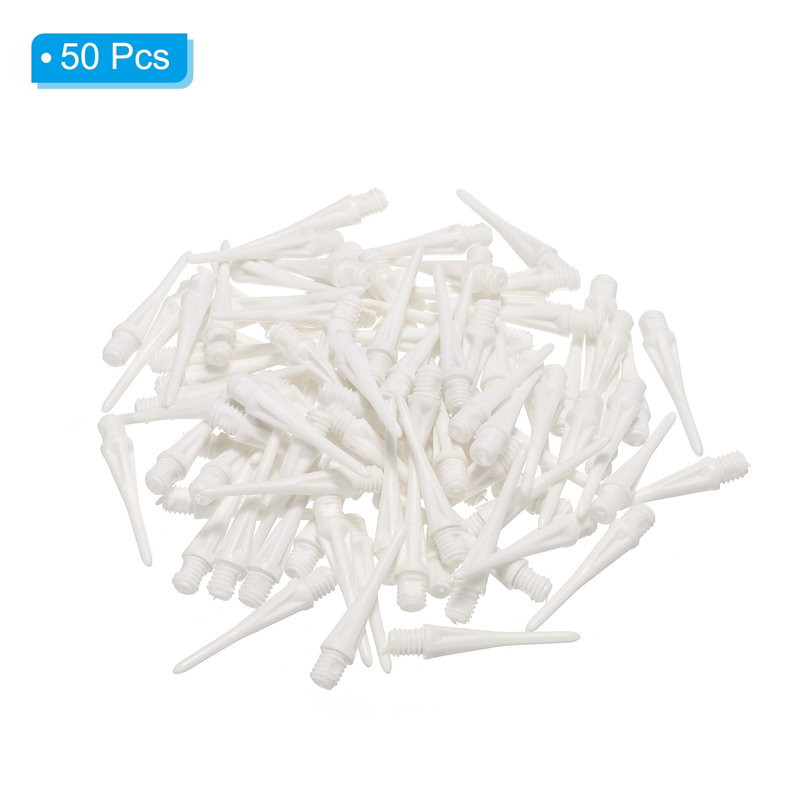 Plastic Dart Tips, 50 Pack 2BA Thread Soft Dart Tips Plastic Tip, White