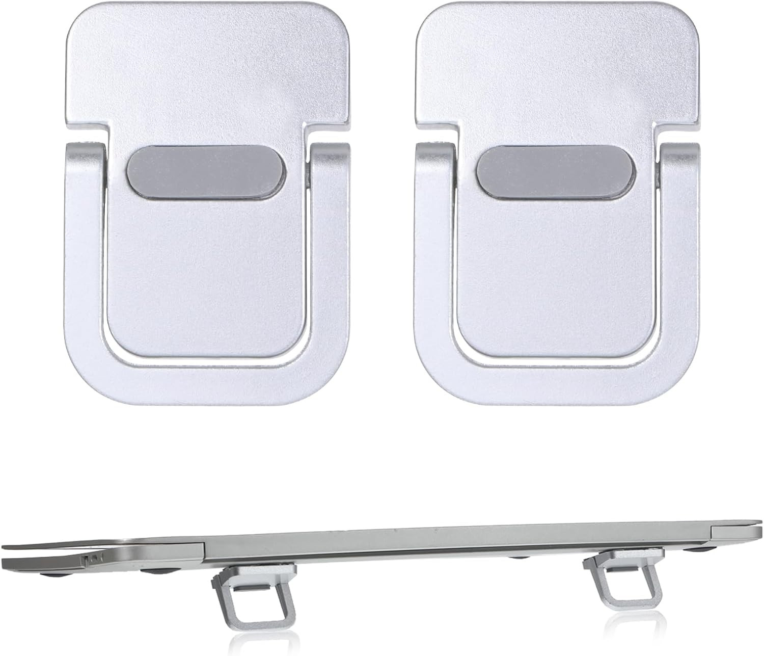 2PCS Foldable Mini Laptop & Keyboard Stand, Portable Desk Riser, Silver