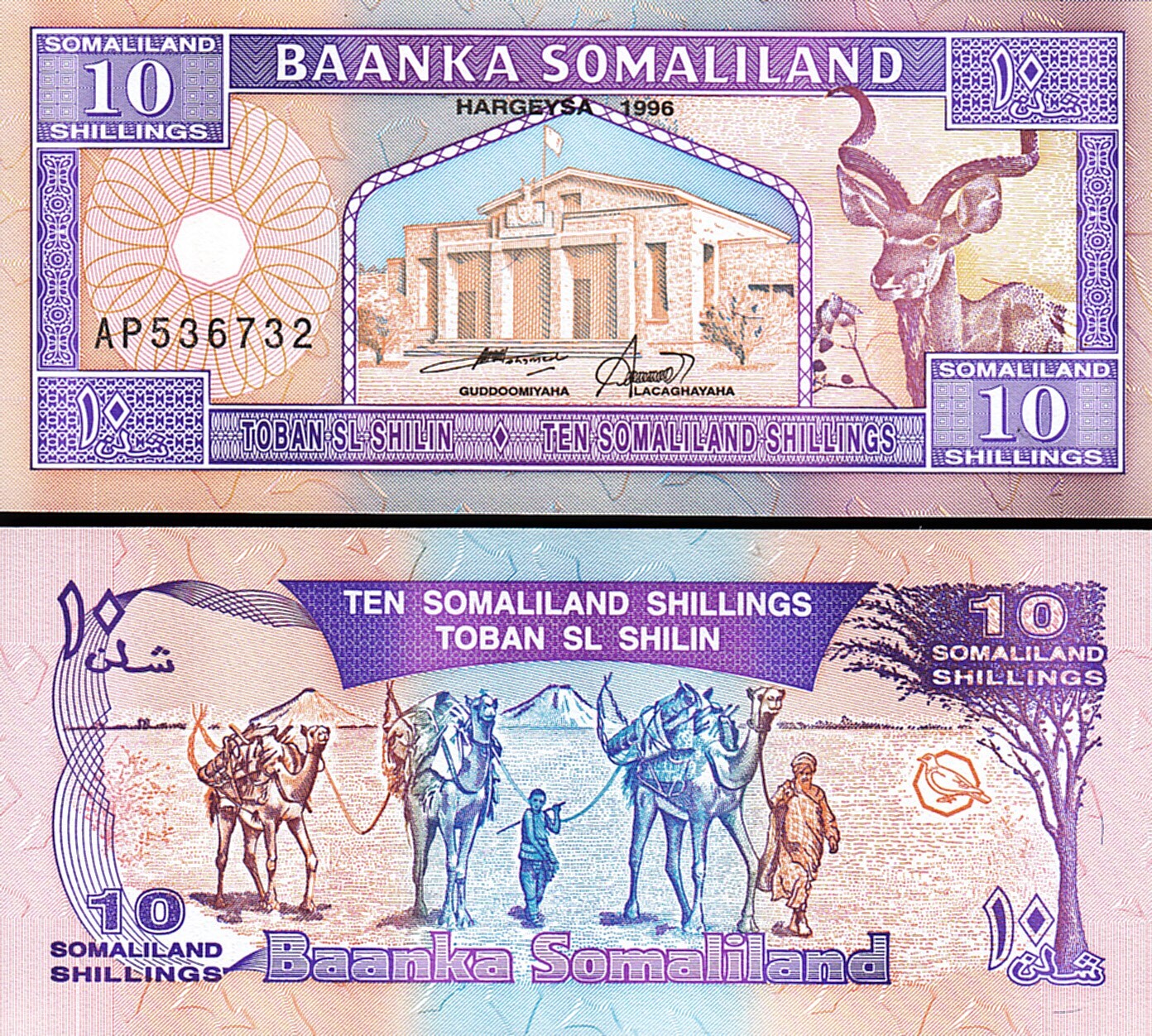 Somaliland 10 Shillings 1996, UNC-, P-2b