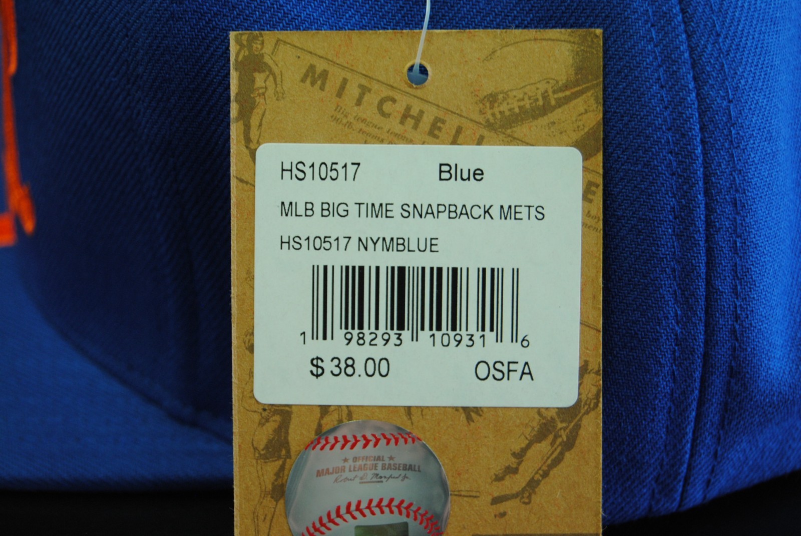NEW MITCHELL AND NESS HS10517-NYMBLUE MLB BIG TIME SNAPBACK HAT METS