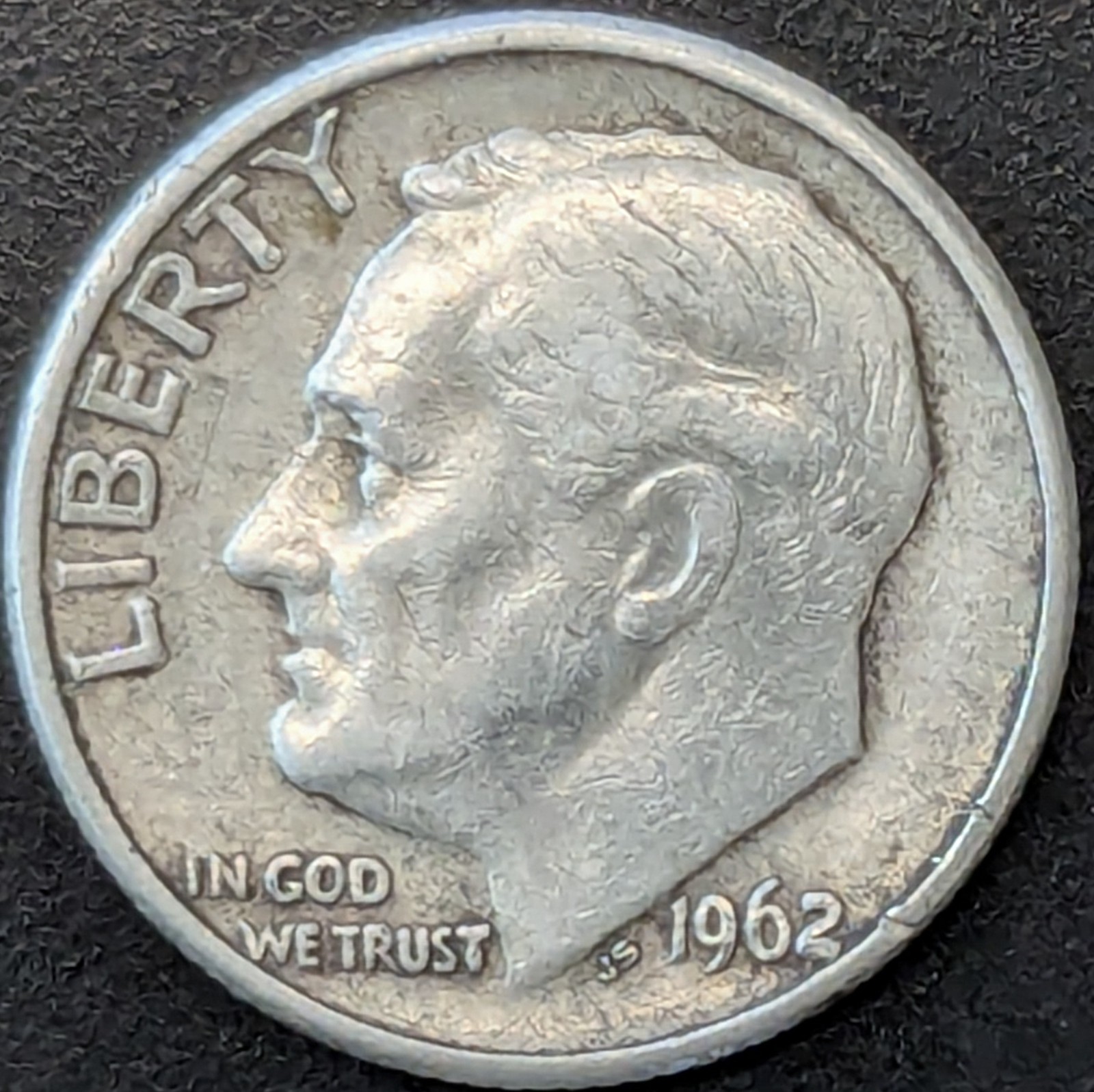 1962-D Roosevelt Dime 90% Silver Eagle US Mint Denver Fine Circulated 2C