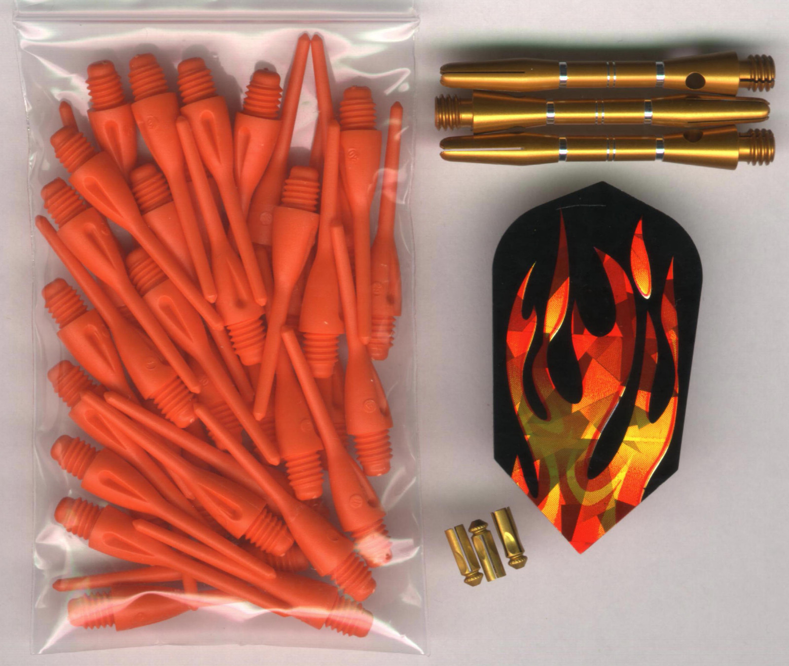"THE HEAT" Soft Tip Dart Upgrade Kit: Burnt Orange Tips, Gold Shafts & More