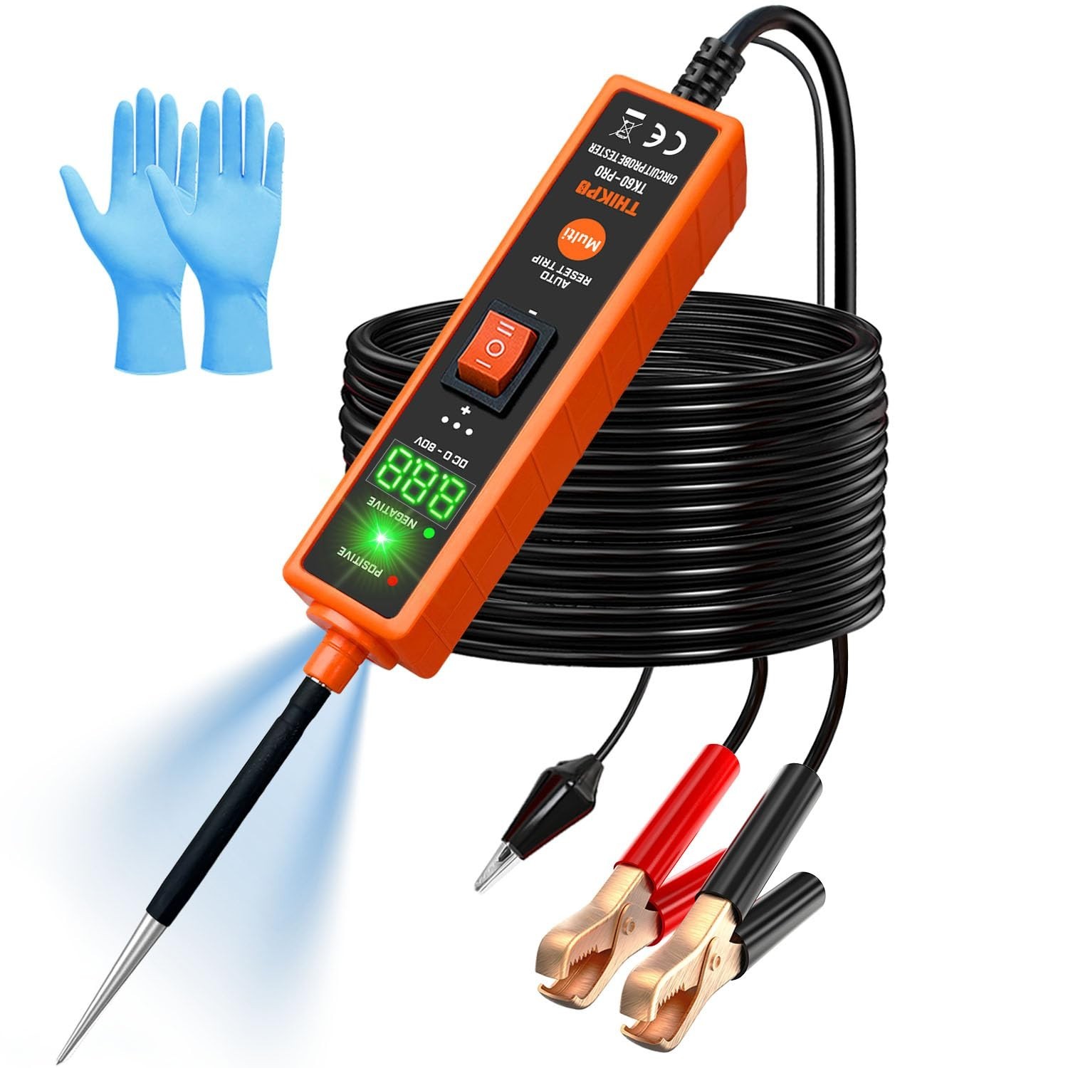 THIKPO Power Circuit Probe Tester Kit, 6V-24V DC Test Light, Automotive Circu...