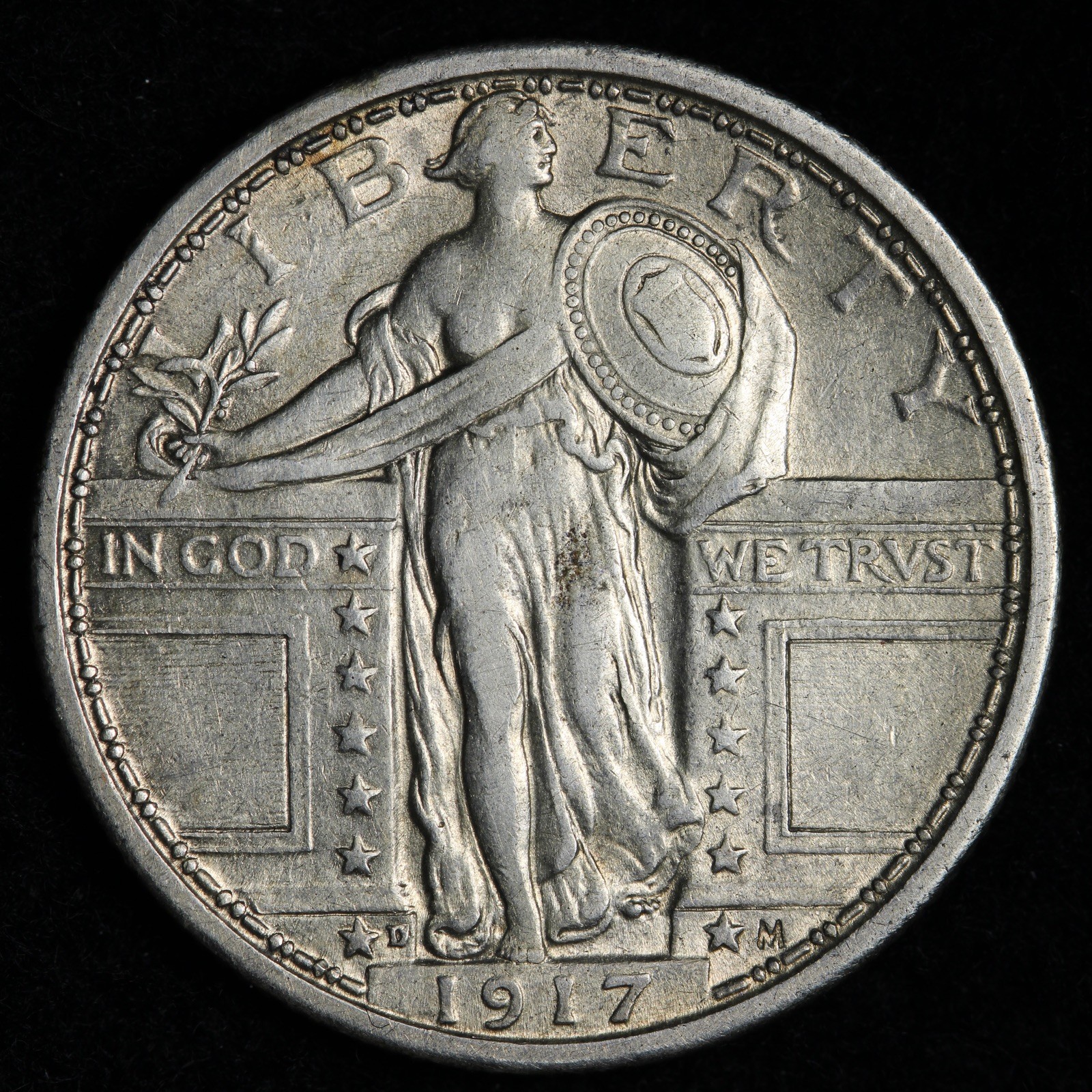 1917-D TYPE 1 Standing Liberty Silver Quarter AU+ E263 ZSWCBM