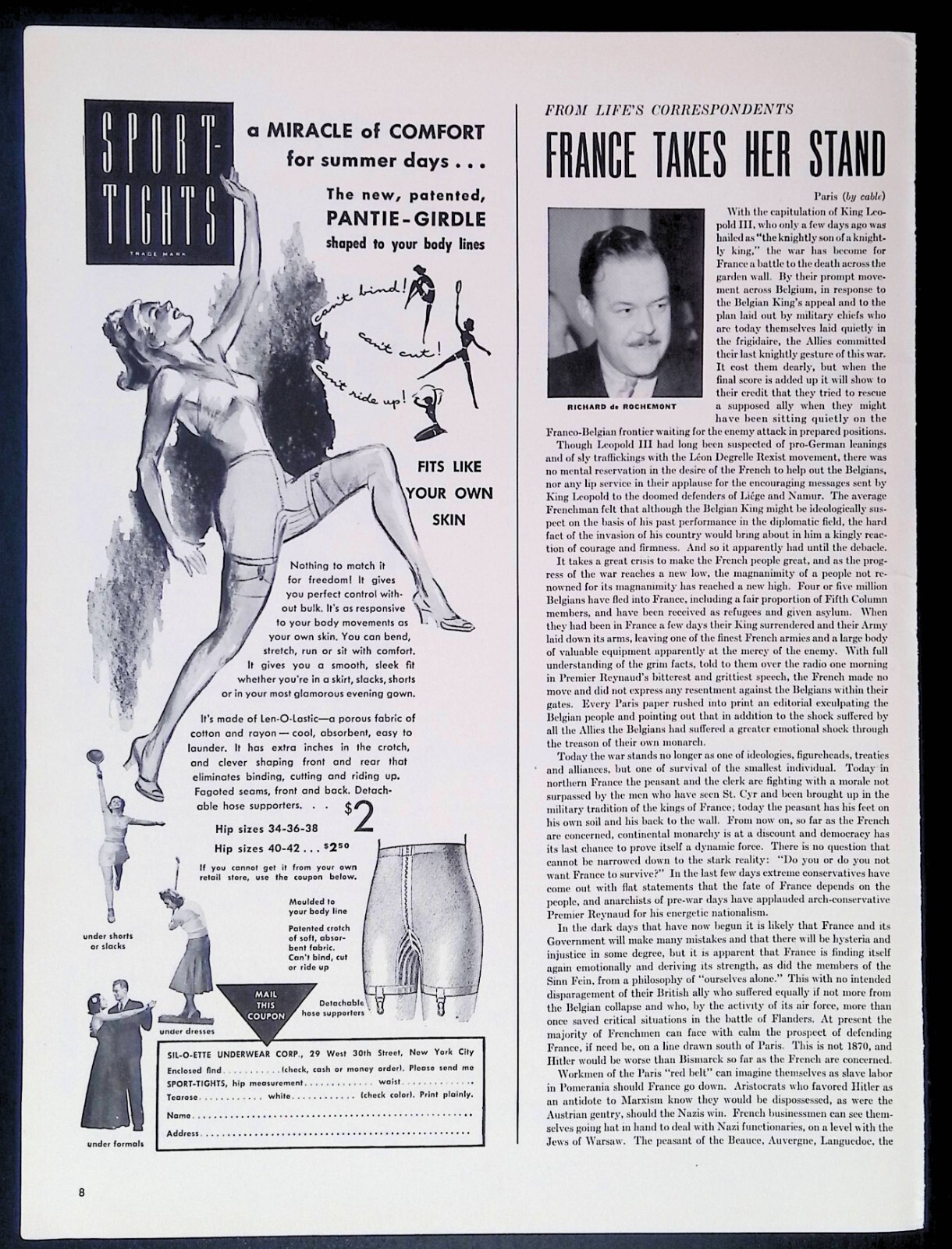 Print Ad 1940's Sil-O-Ette Underwear Pretty Woman Panties Girdle Sport Tights