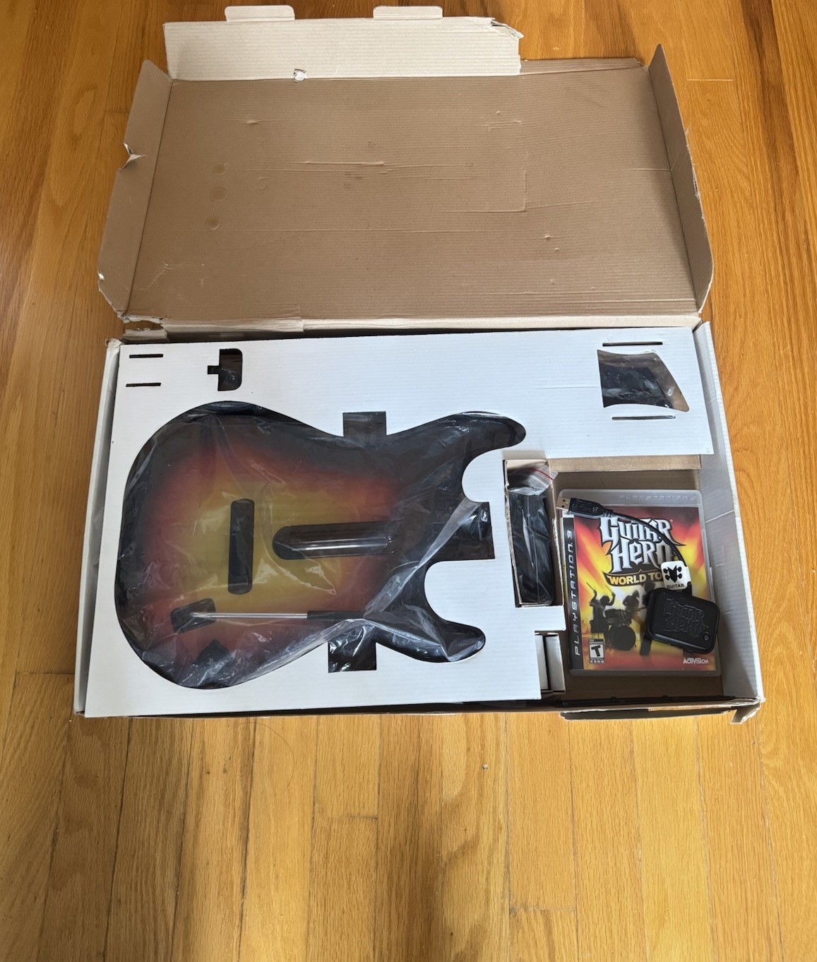 Guitar Hero World Tour PS3 Bundle - Guitar Controller with Dongle Game and Box