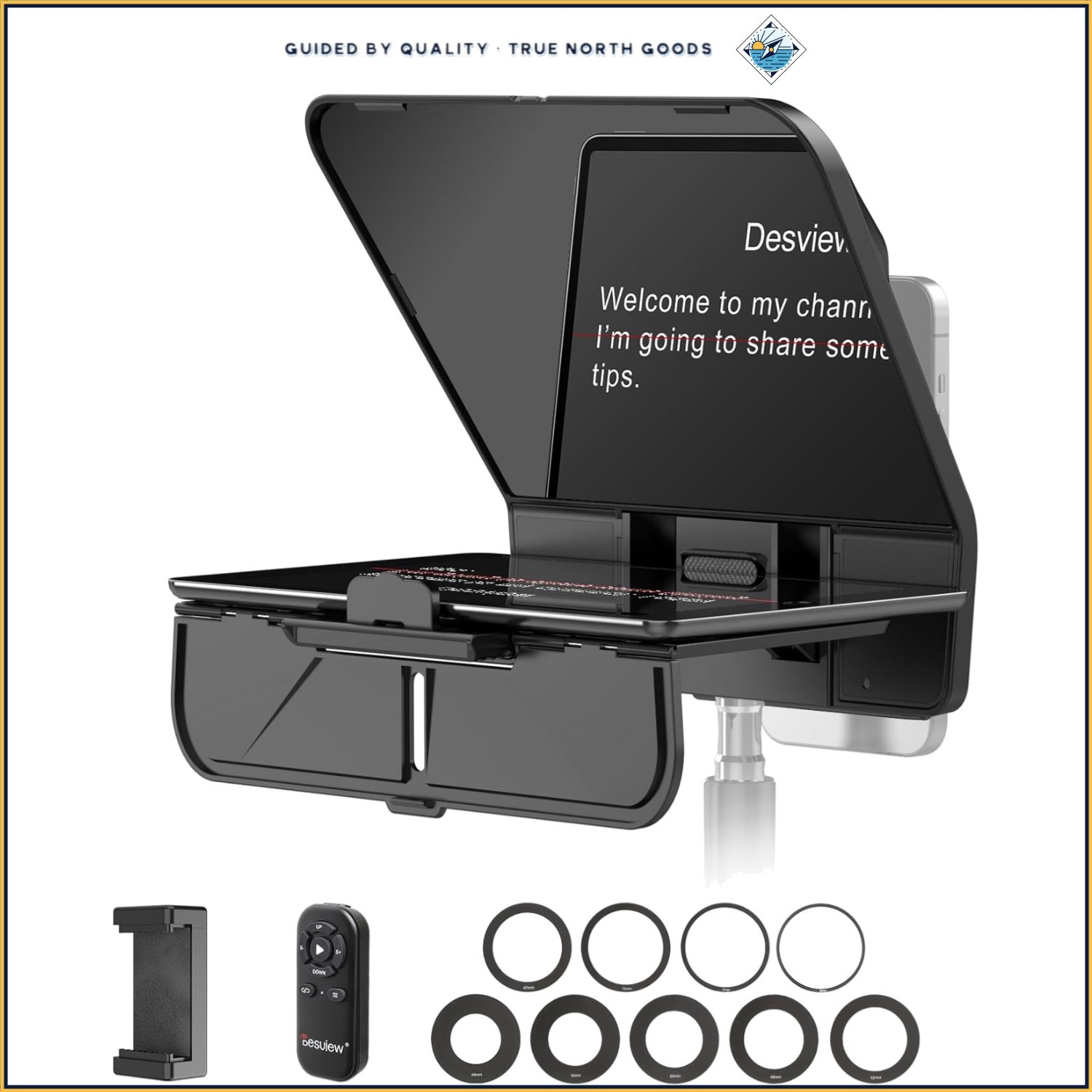 Universal Teleprompter for Smartphone and DSLR with Bluetooth Remote Control
