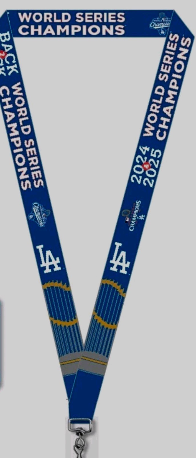 4 World Series Champions  2025 Los Angeles Dodgers 1" Lanyard Back 2 Back