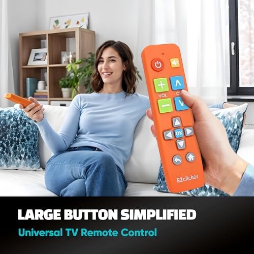 Big Button Universal TV Remote () Simple Easy to Use, Great for Seniors, Orange