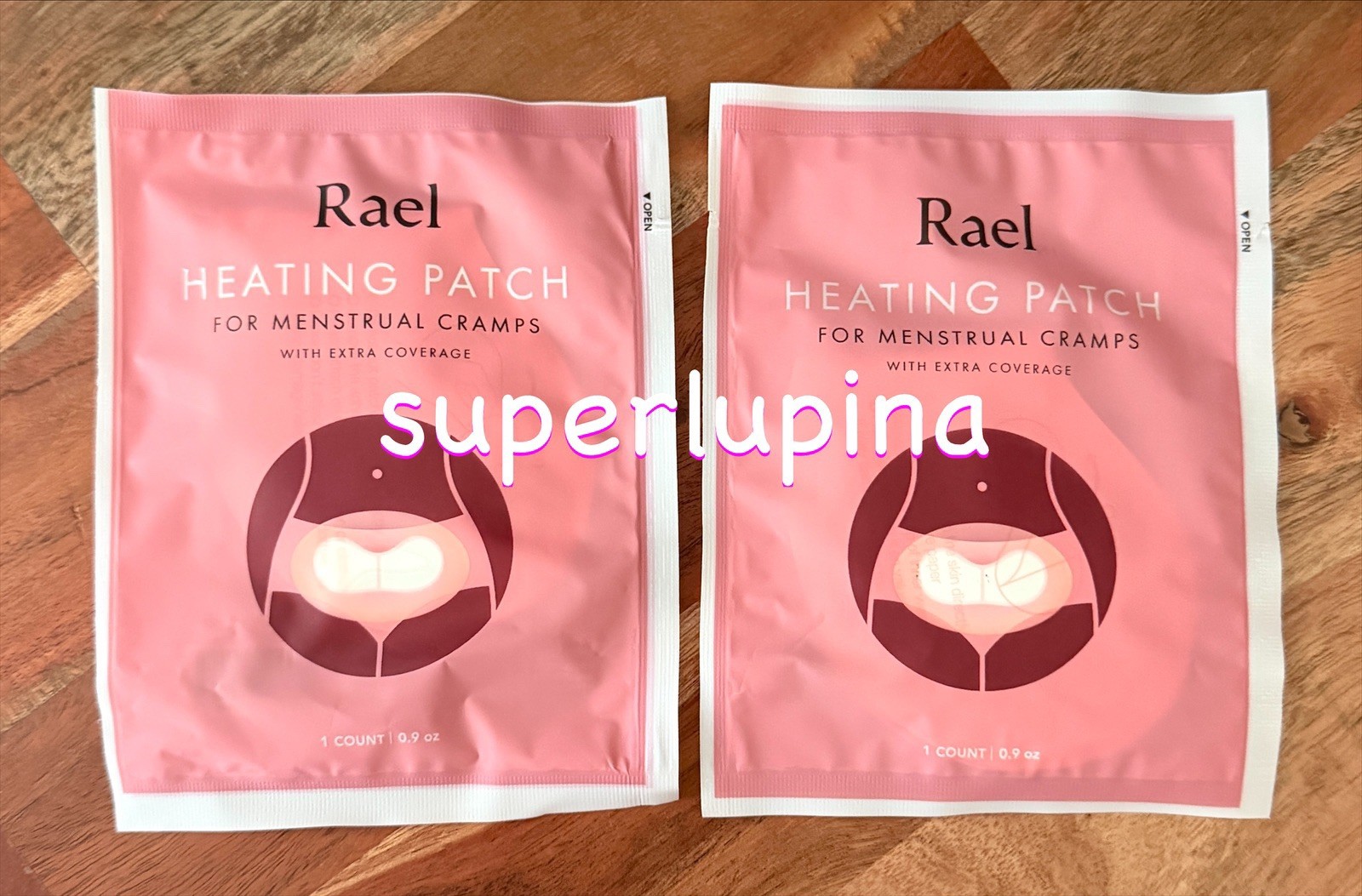 2x Rael Beauty HEATING PATCH For Menstrual Cramps 1-Pack NEW Extra Coverage