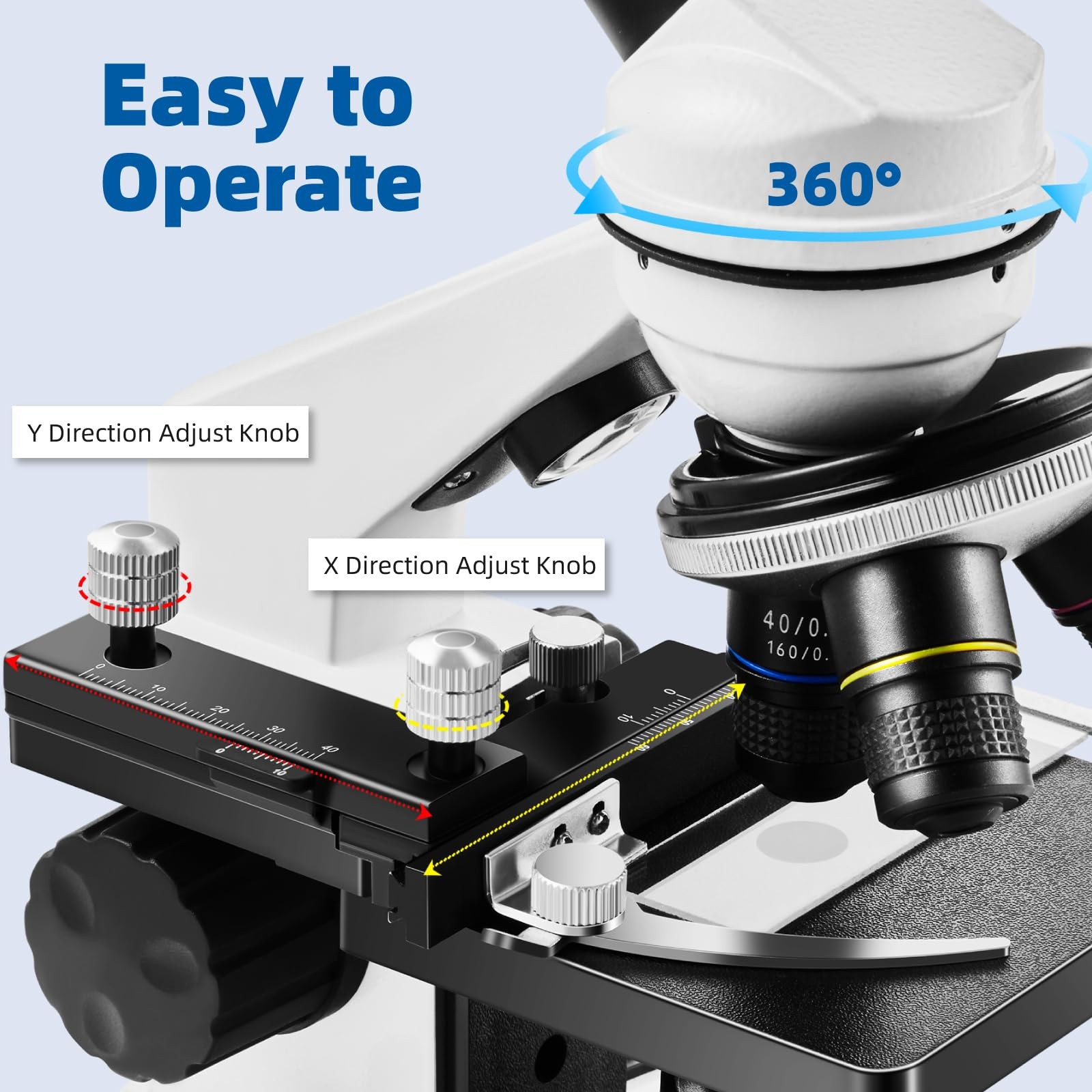 Microscope for Adults Kids,40X-2000X Monocular Microscope Kit for Home School...