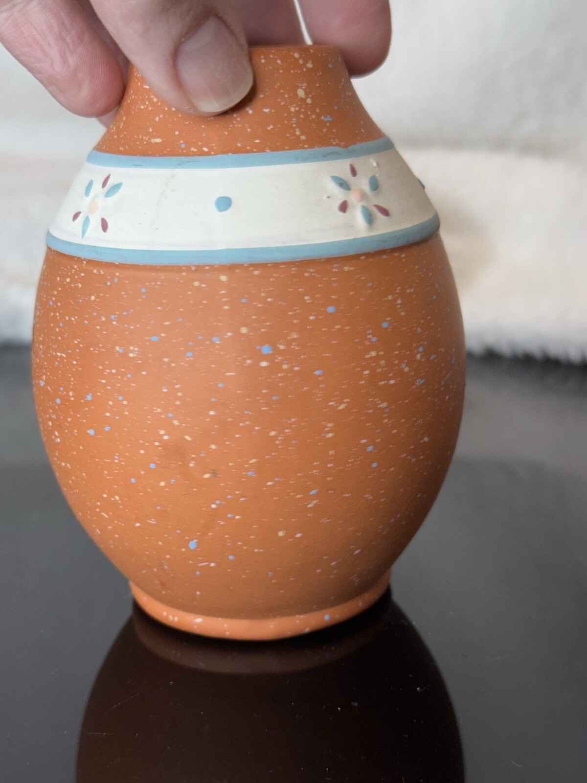 Terra Cotta Pottery Vase Peru Folk Art Latin America Peruvian Vase Etched Vtg