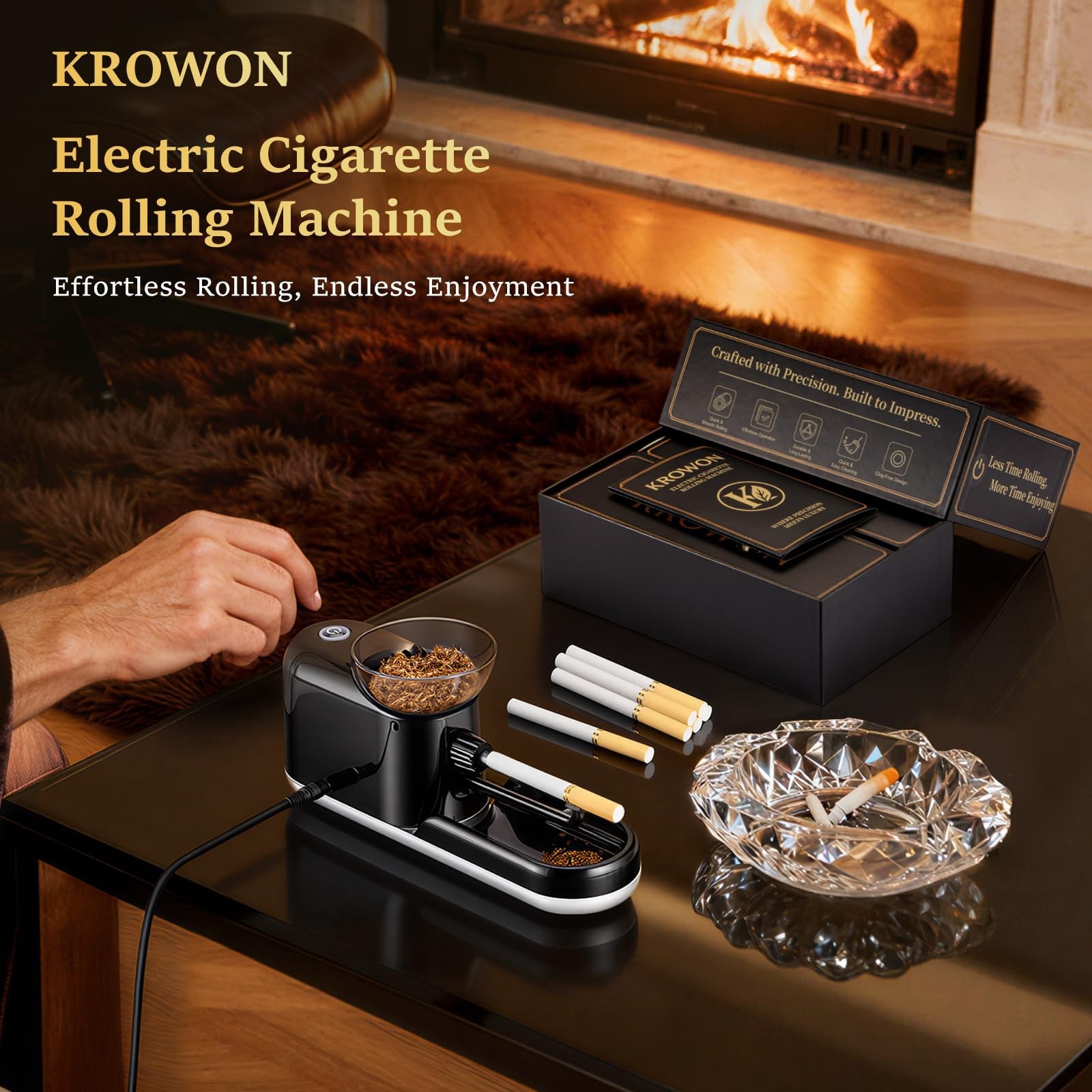 Automatic Electric Cigarette Rolling Machine - One-Touch Maker with Complete Kit