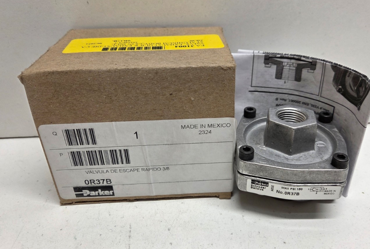 NEW IN BOX! PARKER 3/8" QUICK EXHAUST VALVE 0R37B
