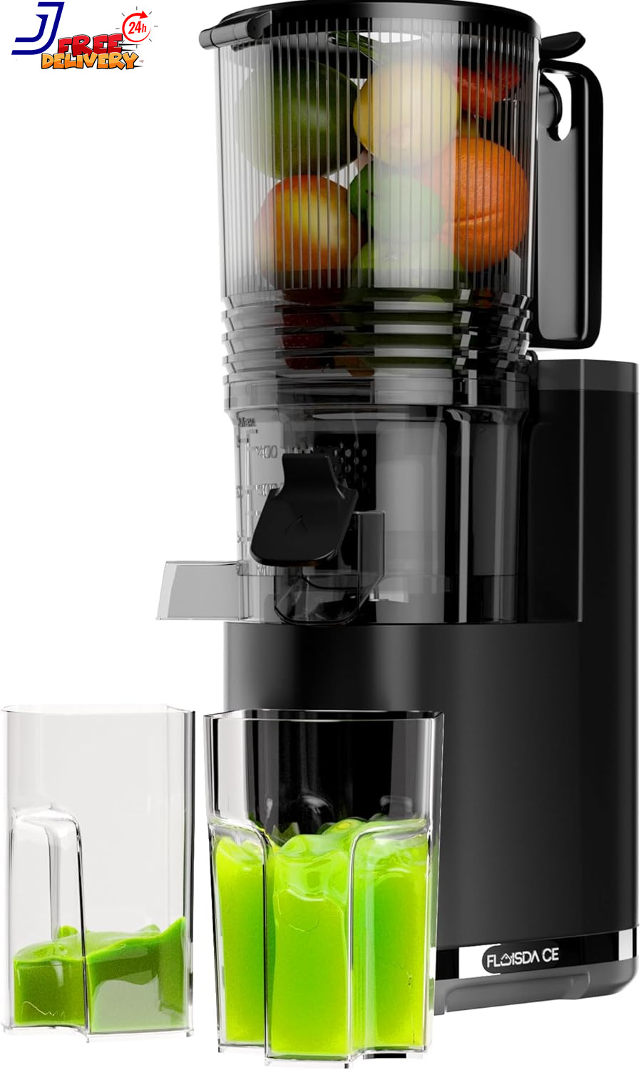 Cold Press Juicer 6.5" Extra Large Feed Chute Juicer Machines 350W Slow Masticat