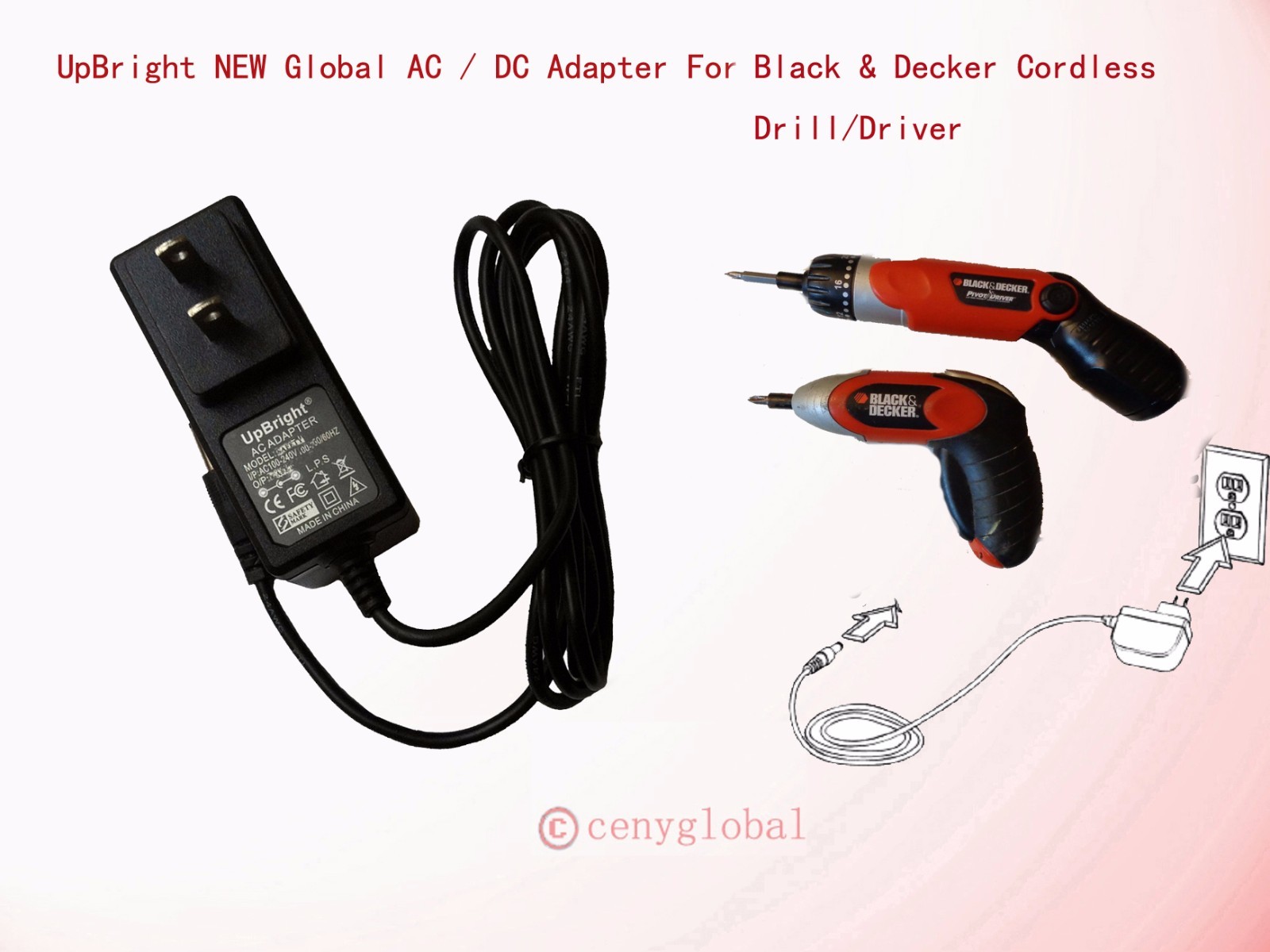 AC Adapter Charger For Black & Decker 5102293-10 510229310 CORDLESS Power Supply