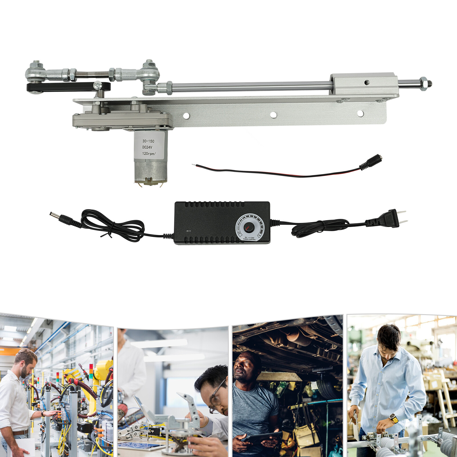 DC24V Cycle Linear Motor Adjustable Stroke Reciprocating Linear Actuator 20-120R