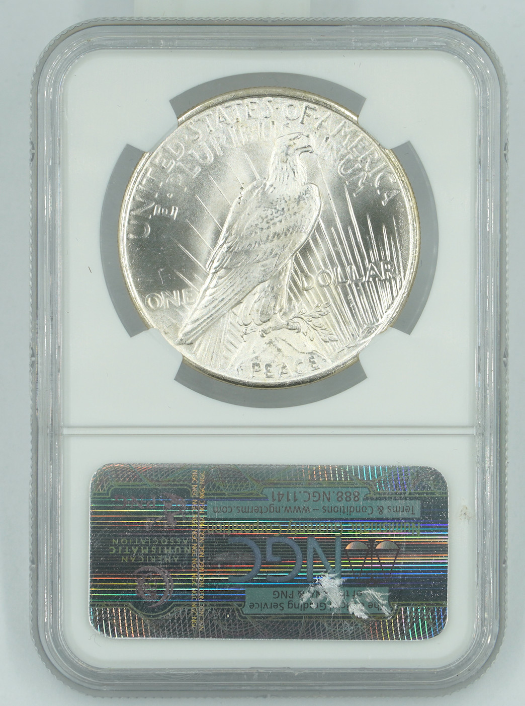 1925 NGC & CAC MS66 Peace Dollar Blast White PQ+
