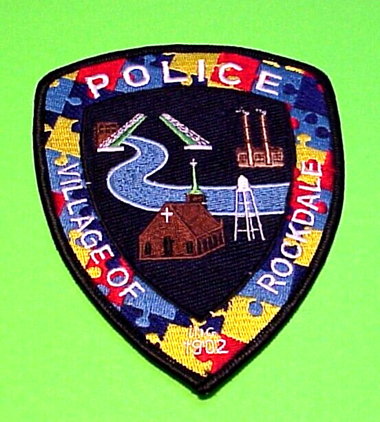 ROCKDALE VILLAGE  ILLINOIS  IL   ( AUTISM )  5"  POLICE PATCH  FREE SHIPPING!!!