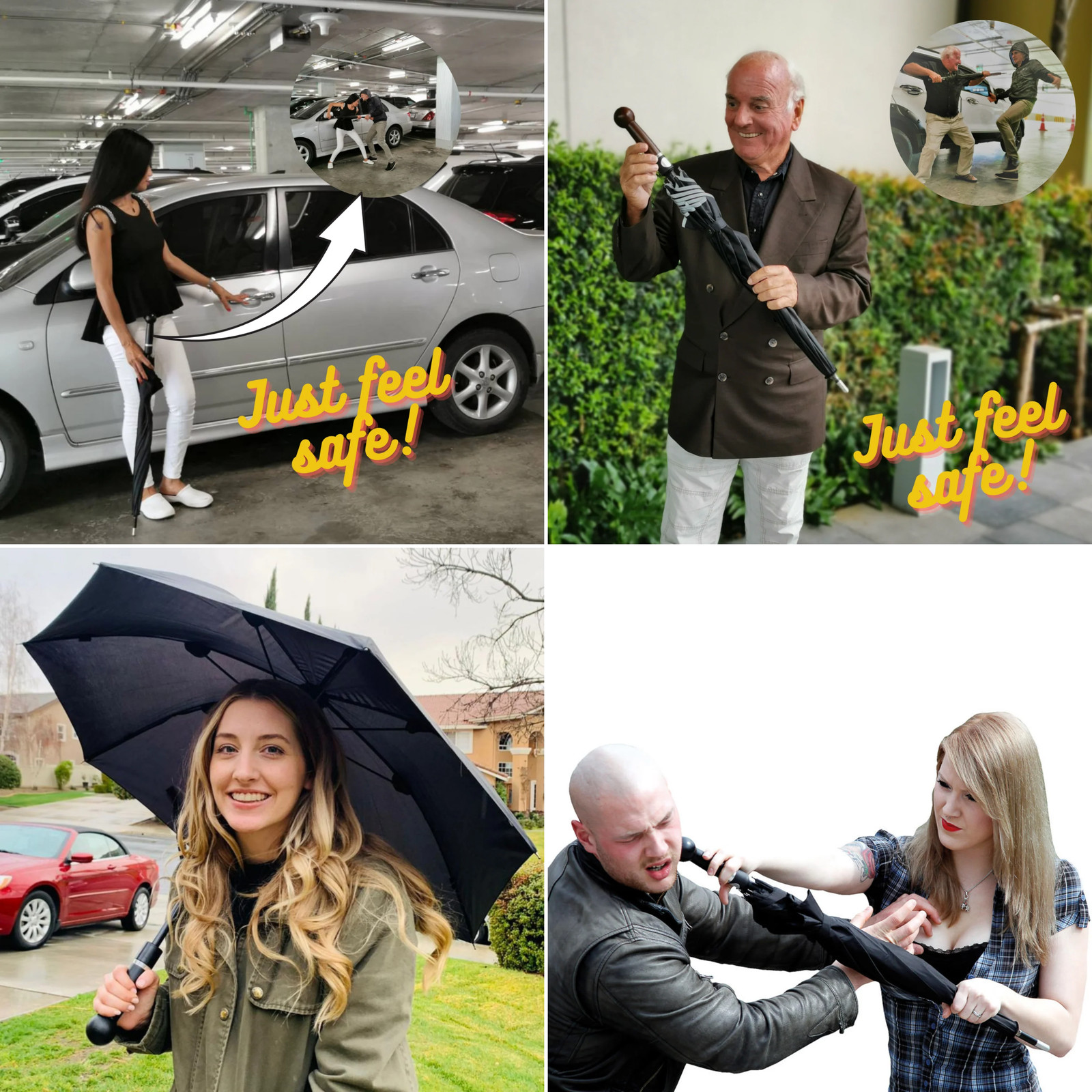 Security Umbrella men standard "City-Safe" knob handle with tiny scratches