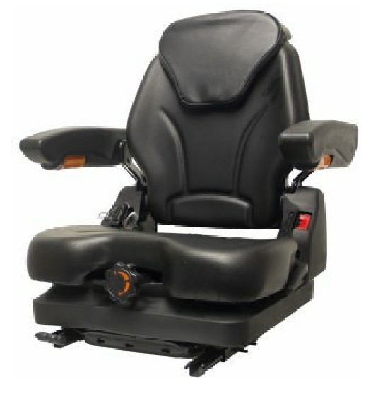 Low Profile Heavy Duty Black Universal Seat with Adjustable Suspension & Slides