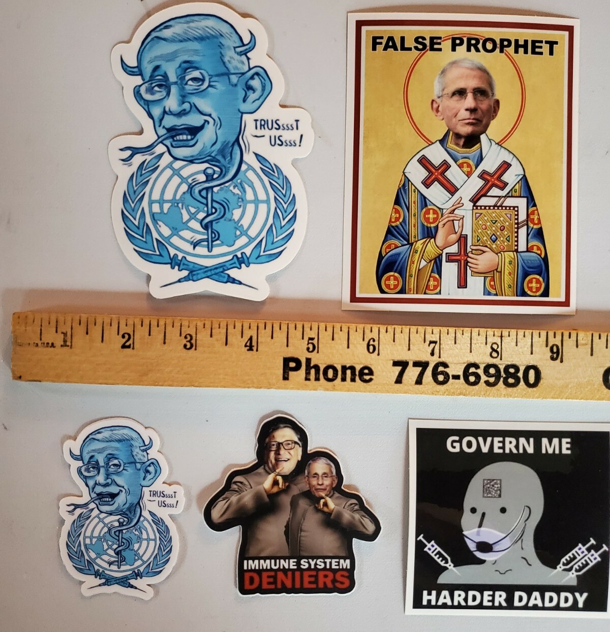 Vaccine Salesman 💉 ARREST FAUCI VARIETY PACK LOT OF 3 stickers
