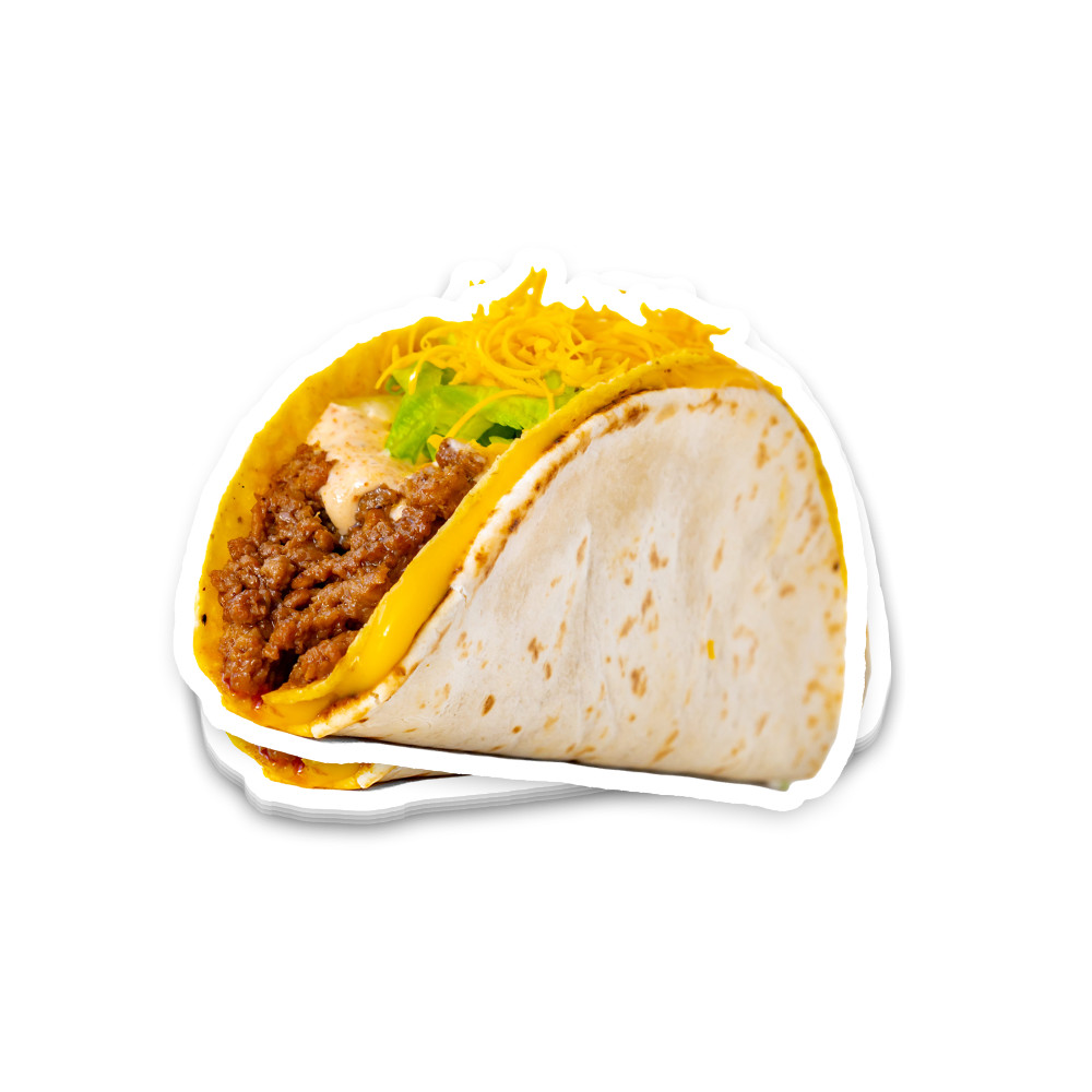 Cheesy Gordita Crunch Sticker 4 Inch Vinyl Decal Taco Bell Food Mexican Meal