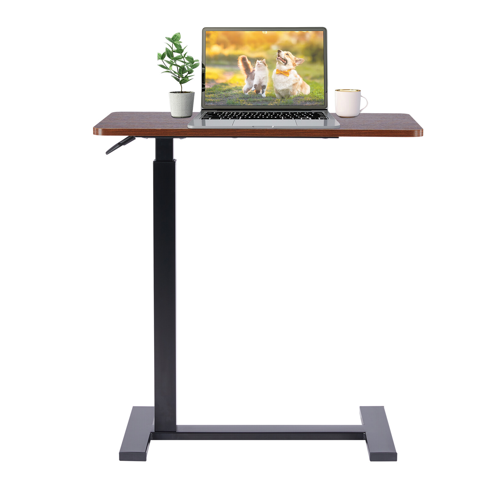 Bedside Laptop Table with Wheels Rolling Mobile Standing Desk Height Adjustable