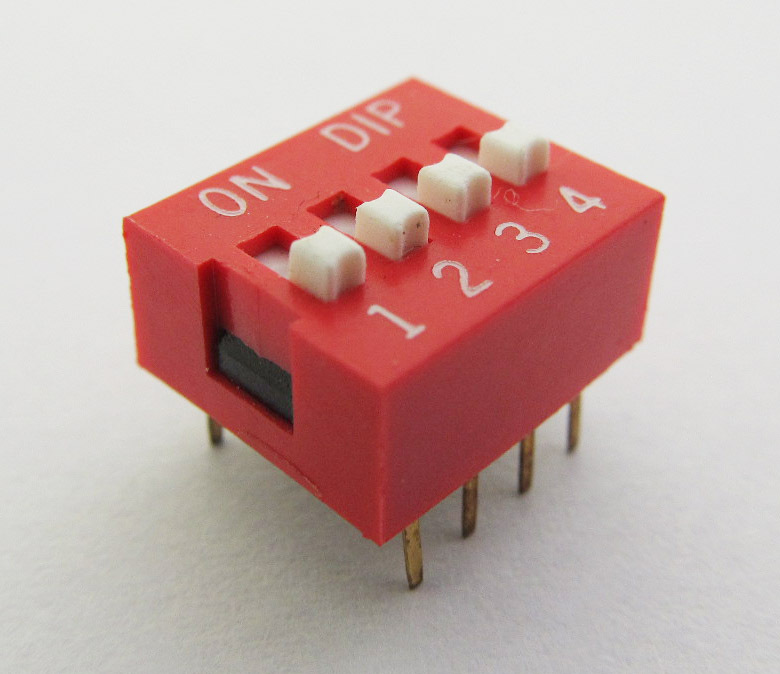 1pc 4 positions DIP Switch Red NEW Free shipping KXK