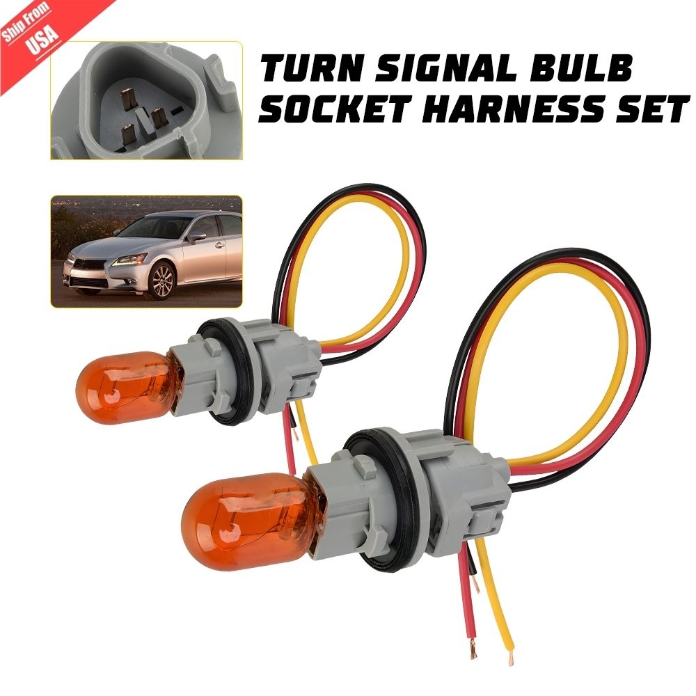Fit Nissan 2x Headlight Turn Signal Bulb Socket 262439B91A,93872237,26243-5HA0A