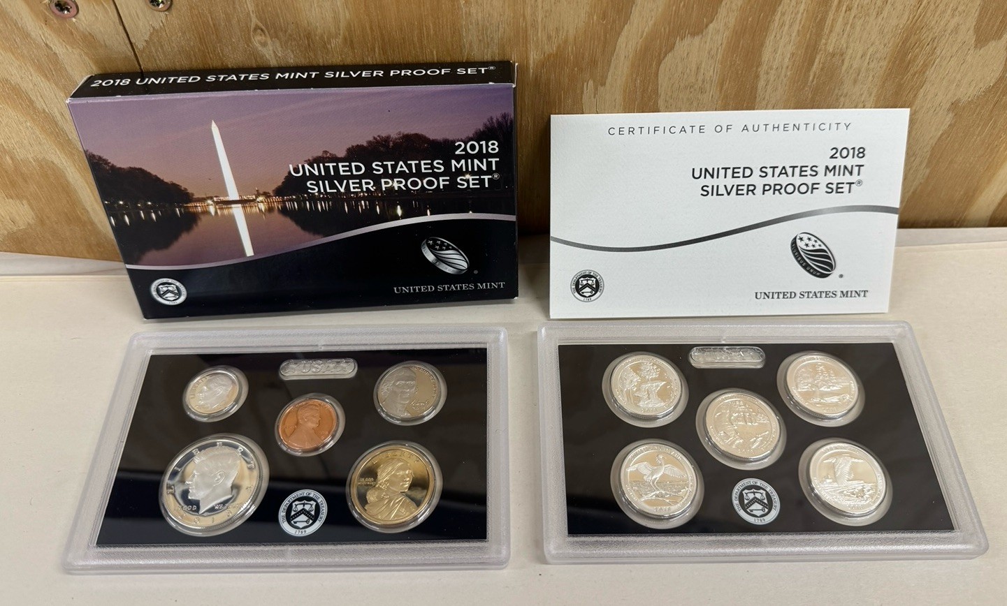 2018-S US Mint Silver Proof Set with COA & Box 10 Coins United States