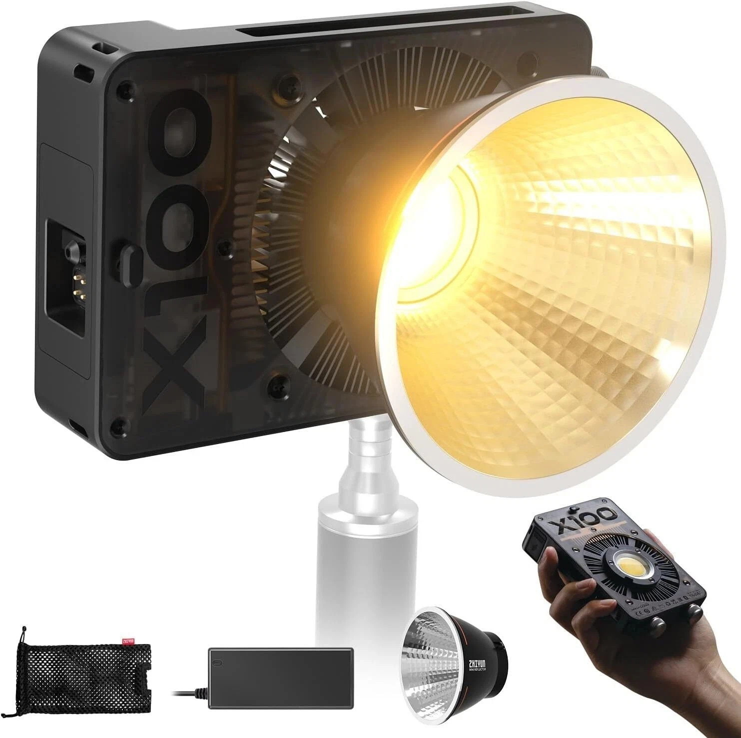 Zhiyun Molus X100 100W Led Video Light 2700-6500K Bi-color Pocket COB Light 385g