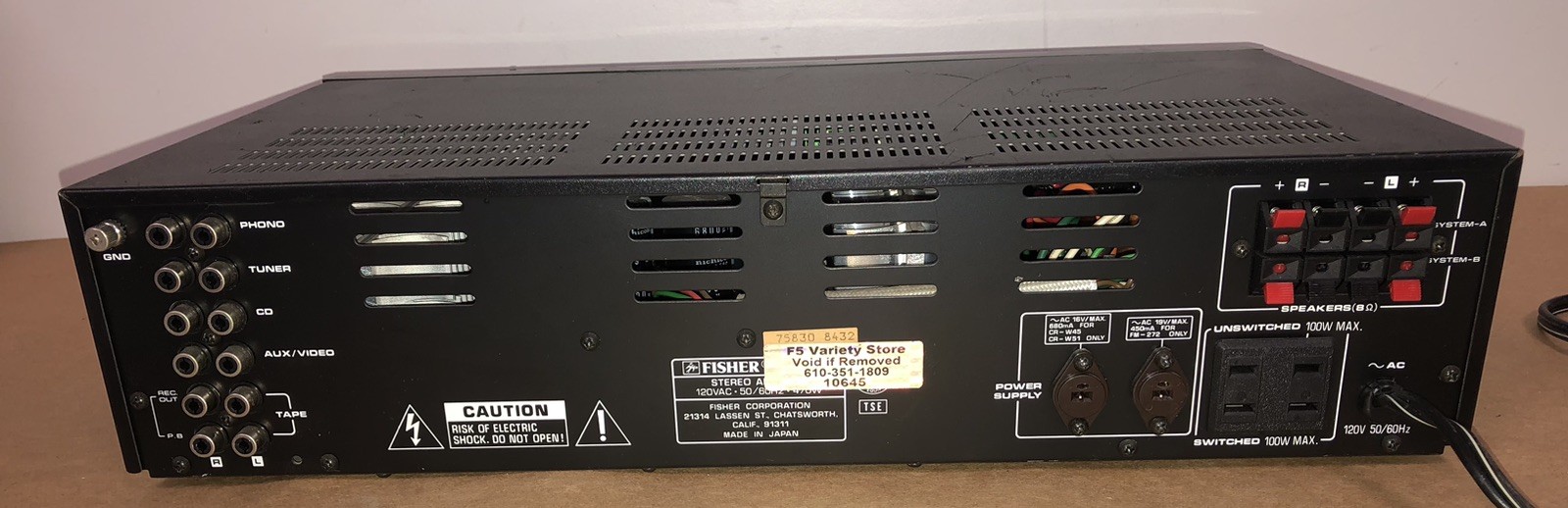 Fisher CA-272 Studio-Standard Integrated Stereo Amplifier – Tested Working