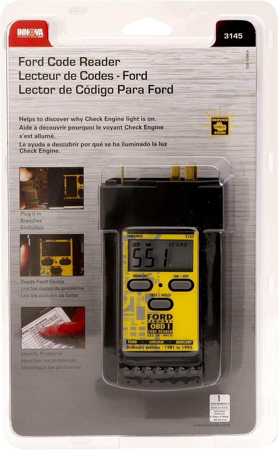 Code Reader Scanner OBD1 Trouble Codes Read MCU Electronics Ford Check Engine On