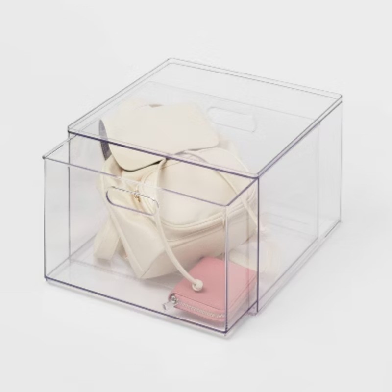 Clear All Purpose Single Drawer Storage Bin 8.8 x 12.2 x 12.6 Office Organizer
