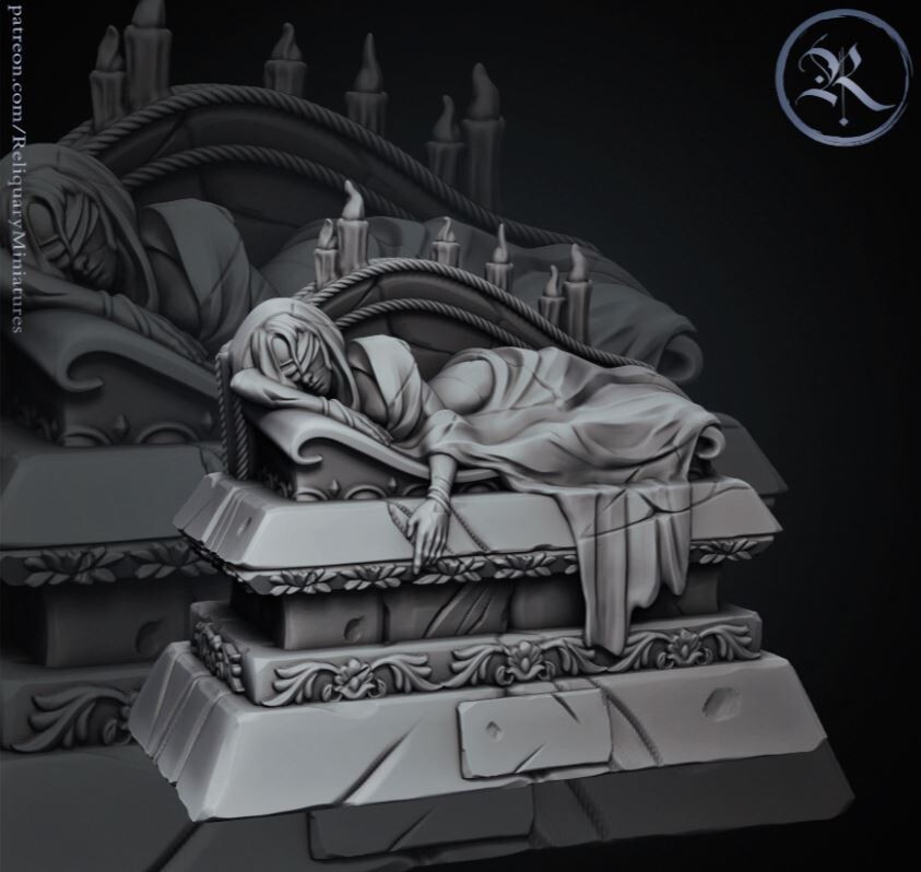 Gothic Monument Grave Marker Scatter Statue 32mm Scale DND D&D Miniature RM