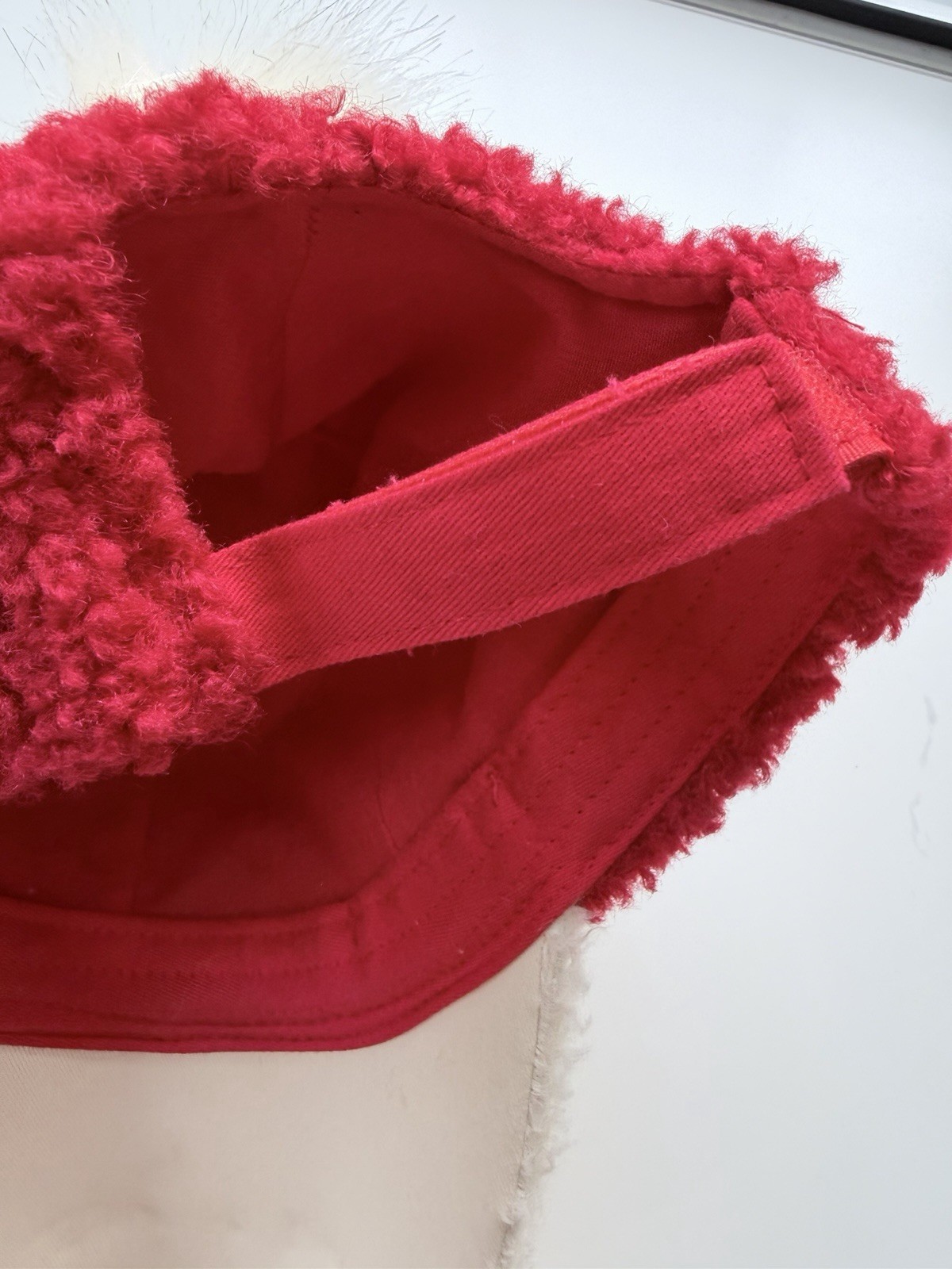 Holiday Time Sherpa Santa Baseball Hat Cap Christmas Adjustable