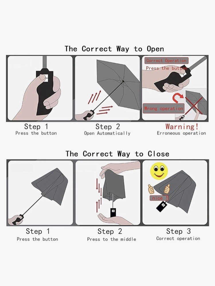 Full Automatic Folding Transparent Travel Umbrella