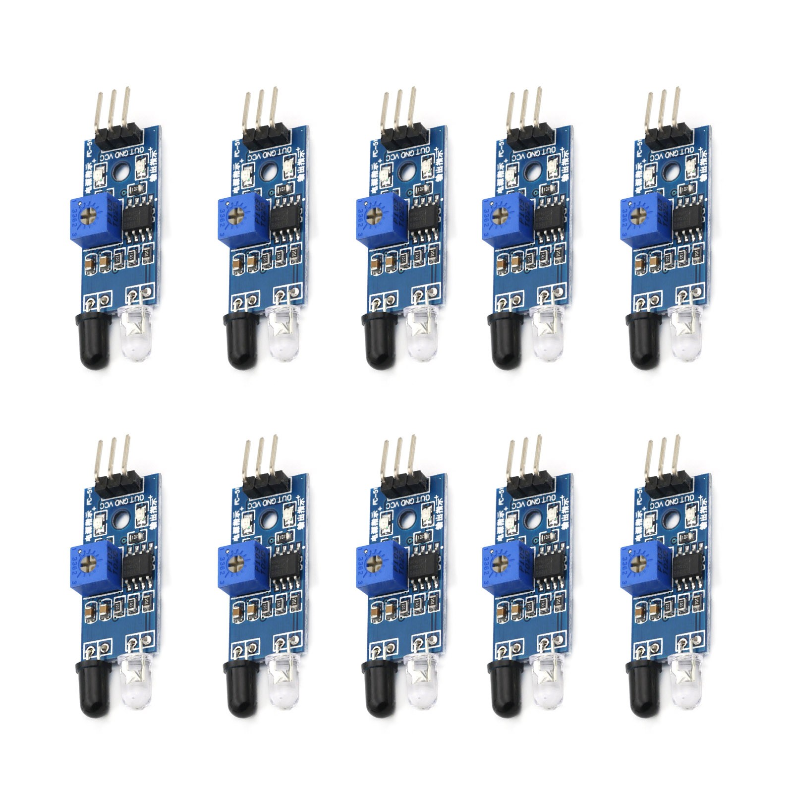 For Smart Car Robot 10pcs IR Infrared Obstacle Avoidance Sensor Module Part