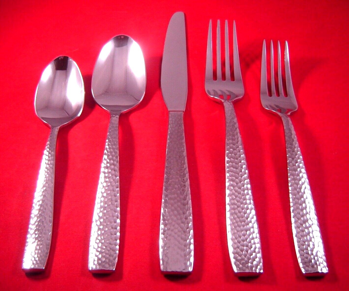 Oneida Illuma Stainless Hammered Glossy Flatware Your Choice EXC