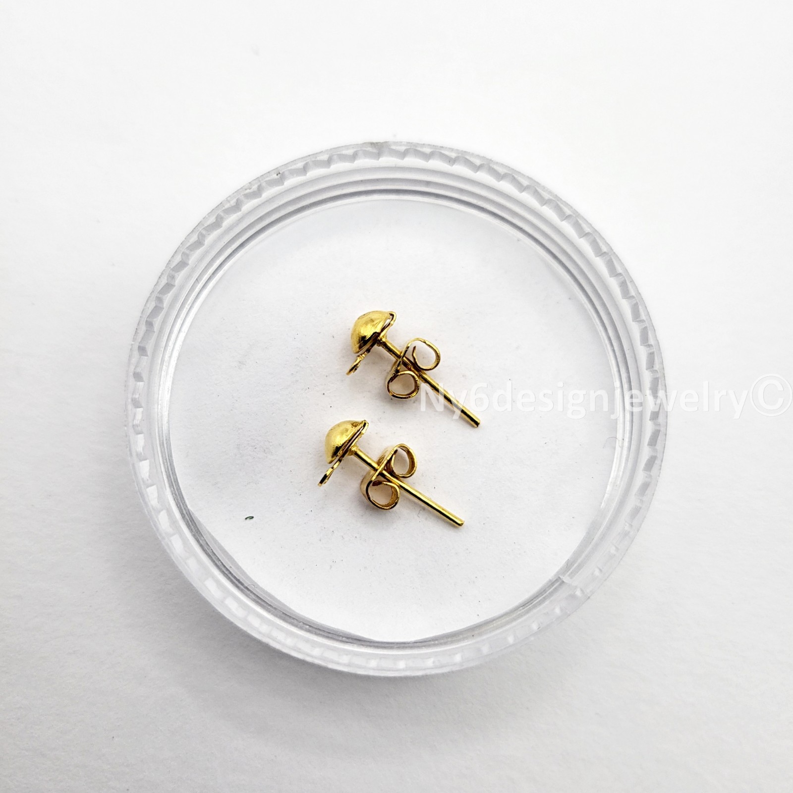 Small Round Gold Plated Stud Earrings 50 sets– Minimalist Everyday Studs