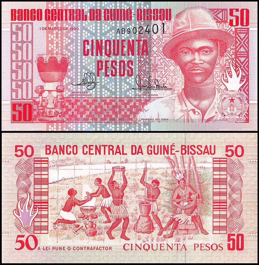 Guinea Bissau 50 Pesos, 1990, P-10, UNC